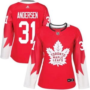 kvinder-NHL-Toronto-Maple-Leafs-Ishockey-Troeje-Frederik-Andersen-31-Roed-Alternate-Authentic-Alternate