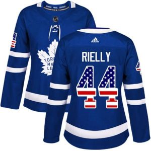 kvinder-NHL-Toronto-Maple-Leafs-Ishockey-Troeje-Morgan-Rielly-44-Blaa-USA-Flag-Fashion-Authentic