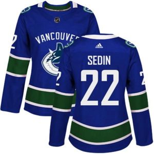 kvinder-NHL-Vancouver-Canucks-Ishockey-Troeje-Daniel-Sedin-22-Blaa-Authentic