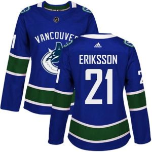 kvinder-NHL-Vancouver-Canucks-Ishockey-Troeje-Loui-Eriksson-21-Blaa-Authentic