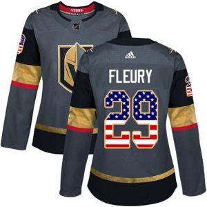 kvinder-NHL-Vegas-Golden-Knights-Ishockey-Troeje-Marc-Andre-Fleury-29-Graa-USA-Flag-Fashion-Authentic