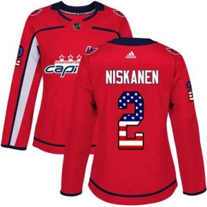 kvinder-NHL-Washington-Capitals-Ishockey-Troeje-Matt-Niskanen-2-Roed-USA-Flag-Fashion-Authentic