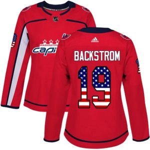 kvinder-NHL-Washington-Capitals-Ishockey-Troeje-Nicklas-Backstrom-19-Roed-USA-Flag-Fashion-Authentic