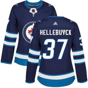 kvinder-NHL-Winnipeg-Jets-Ishockey-Troeje-Connor-Hellebuyck-37-Navy-Authentic