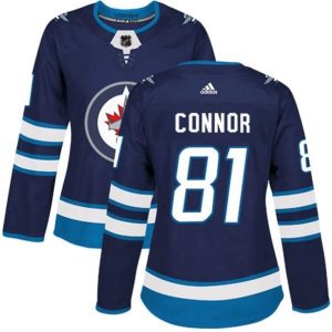kvinder-NHL-Winnipeg-Jets-Ishockey-Troeje-Kyle-Connor-81-Navy-Authentic