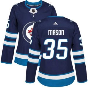 kvinder-NHL-Winnipeg-Jets-Ishockey-Troeje-Steve-Mason-35-Navy-Authentic